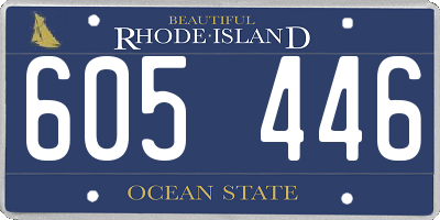 RI license plate 605446