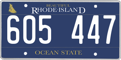 RI license plate 605447