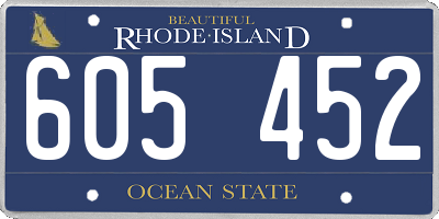 RI license plate 605452