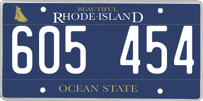 RI license plate 605454