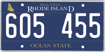 RI license plate 605455