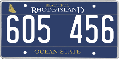 RI license plate 605456