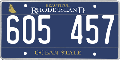 RI license plate 605457