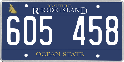 RI license plate 605458