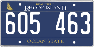 RI license plate 605463
