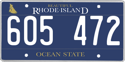 RI license plate 605472