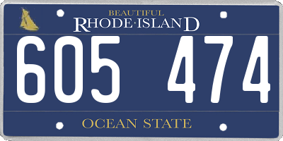 RI license plate 605474