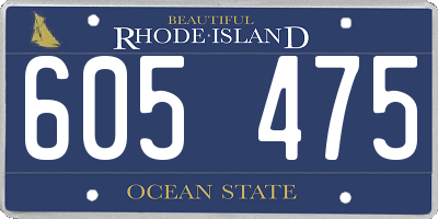 RI license plate 605475