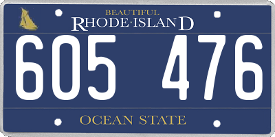 RI license plate 605476