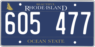RI license plate 605477