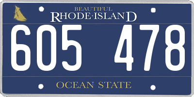 RI license plate 605478