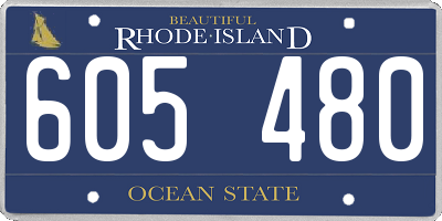RI license plate 605480