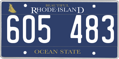 RI license plate 605483