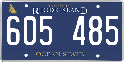 RI license plate 605485