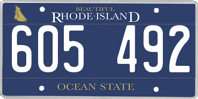 RI license plate 605492