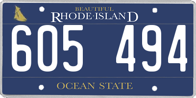 RI license plate 605494