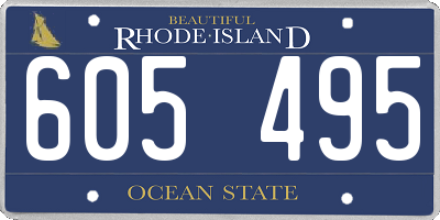 RI license plate 605495