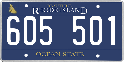 RI license plate 605501