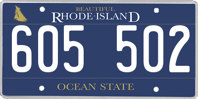 RI license plate 605502
