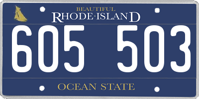 RI license plate 605503