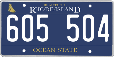 RI license plate 605504