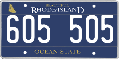 RI license plate 605505