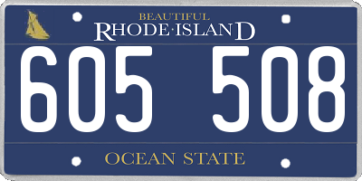 RI license plate 605508