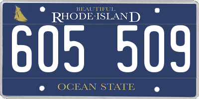 RI license plate 605509