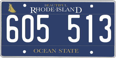 RI license plate 605513