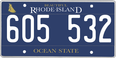 RI license plate 605532