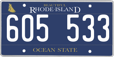 RI license plate 605533
