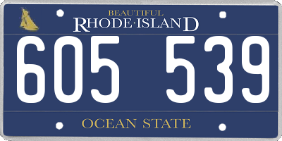 RI license plate 605539