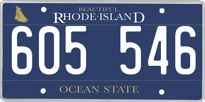RI license plate 605546