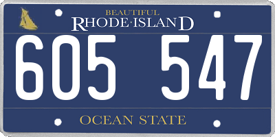 RI license plate 605547