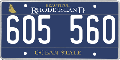 RI license plate 605560