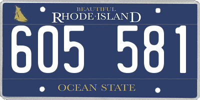 RI license plate 605581