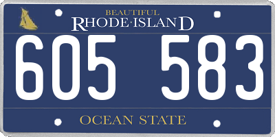 RI license plate 605583