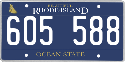 RI license plate 605588