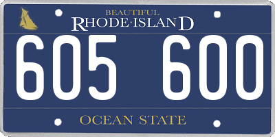 RI license plate 605600