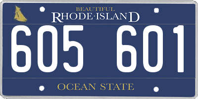 RI license plate 605601