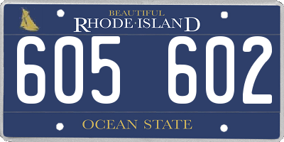 RI license plate 605602