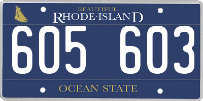 RI license plate 605603