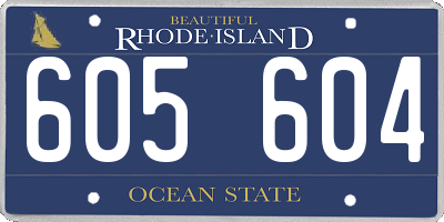 RI license plate 605604