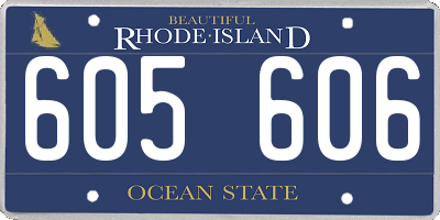 RI license plate 605606