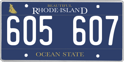 RI license plate 605607