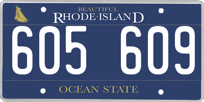 RI license plate 605609