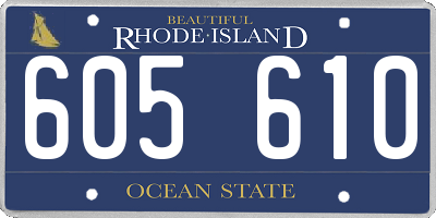 RI license plate 605610