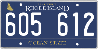 RI license plate 605612