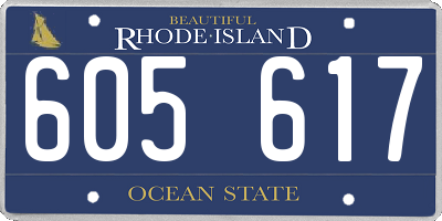 RI license plate 605617
