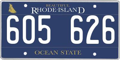 RI license plate 605626